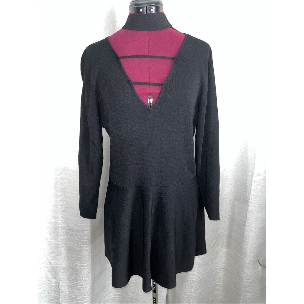 NEW Lane Bryant Stretch Swing Collection Flowy Long Sleeve Knit‎ Top Black 14/16